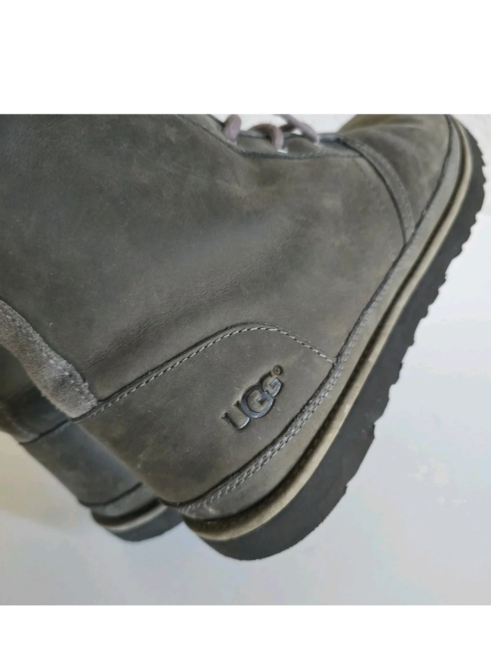 UGG HARKLEY WATERPROOF MEN BOOTS LEATHER Gray sz 9US